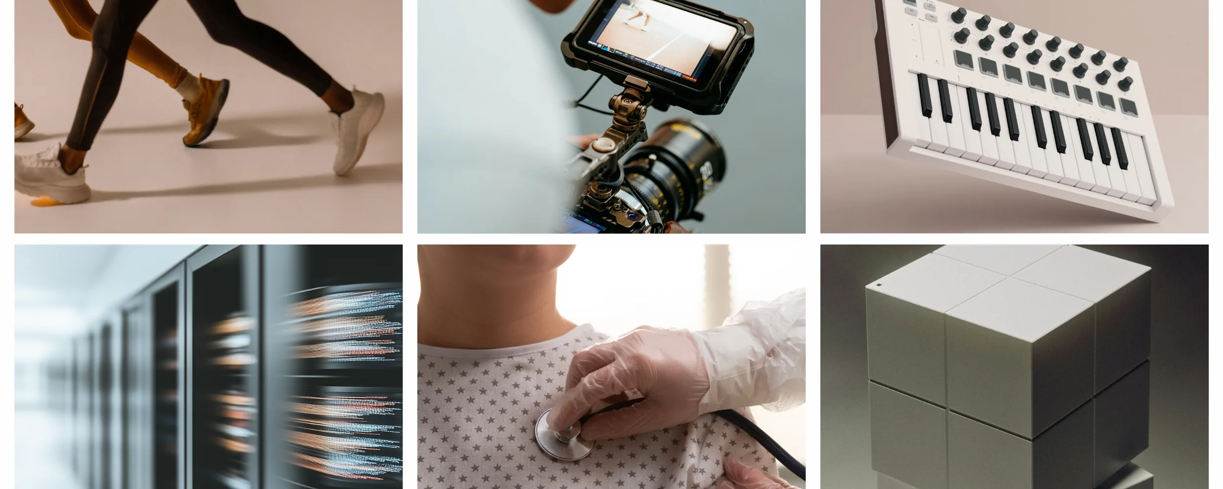 Data collection across domains — motion capture, video production, music, data infrastructure, healthcare, and 3D modeling